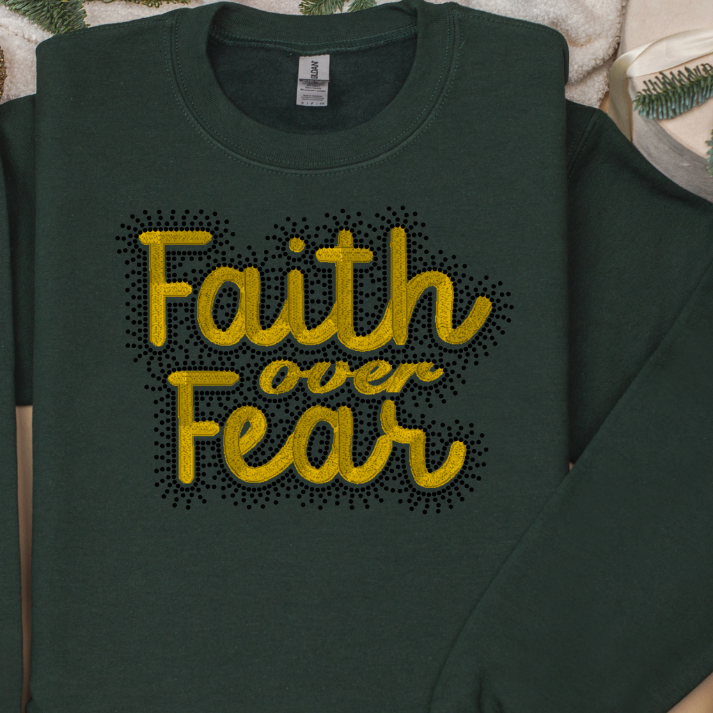 Faith over Fear Embroidery Design